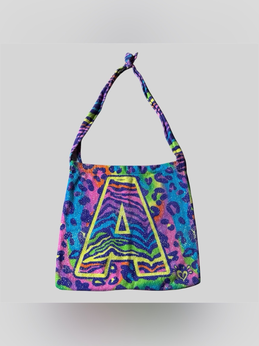 Colorful Justice “A” Initial Beach Bag